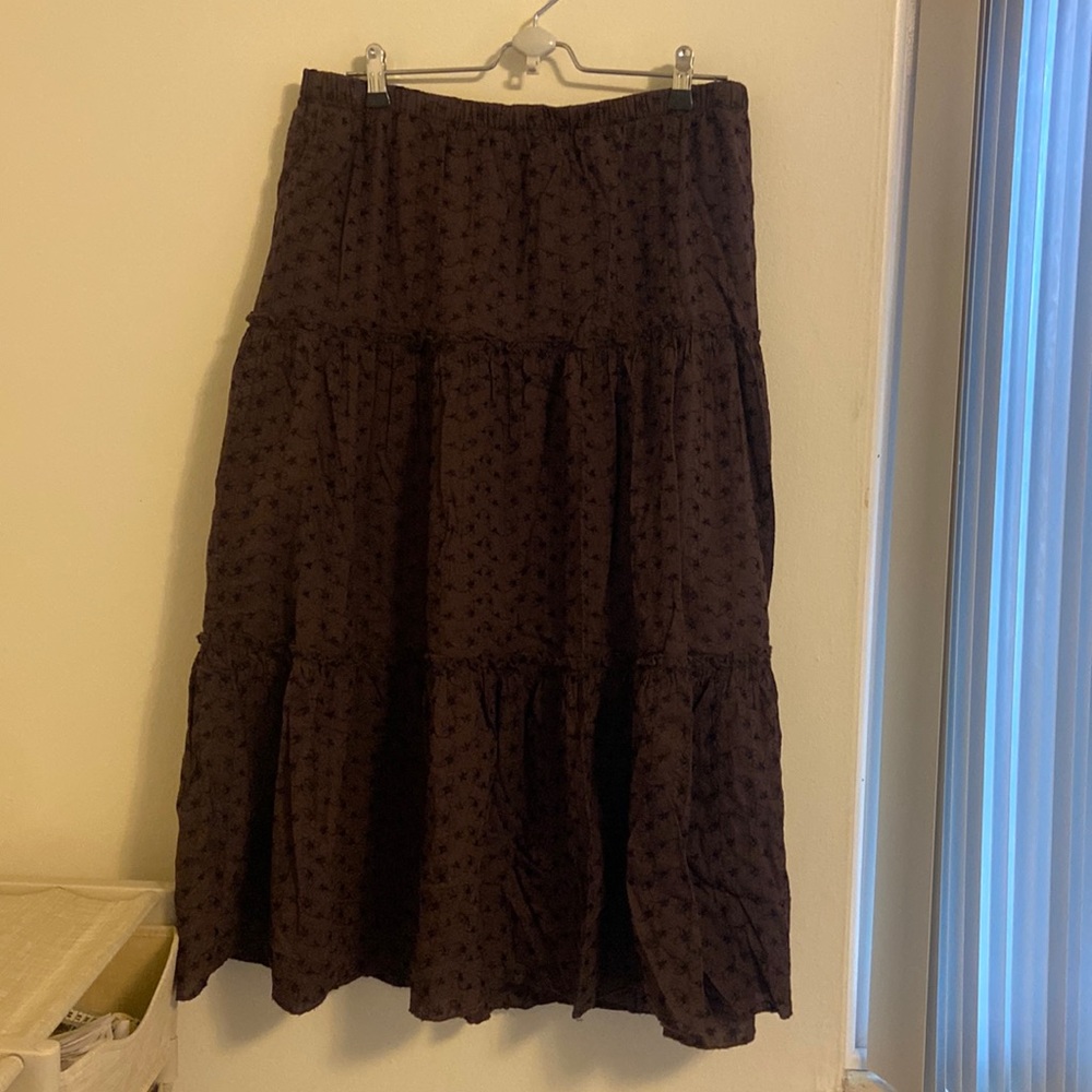 Vintage Boho Classic Elements Embroidered Maxi Skirt
